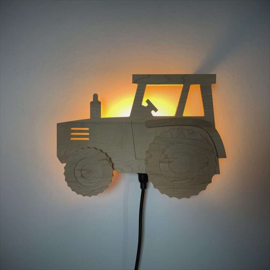 Houten trekker wandlamp