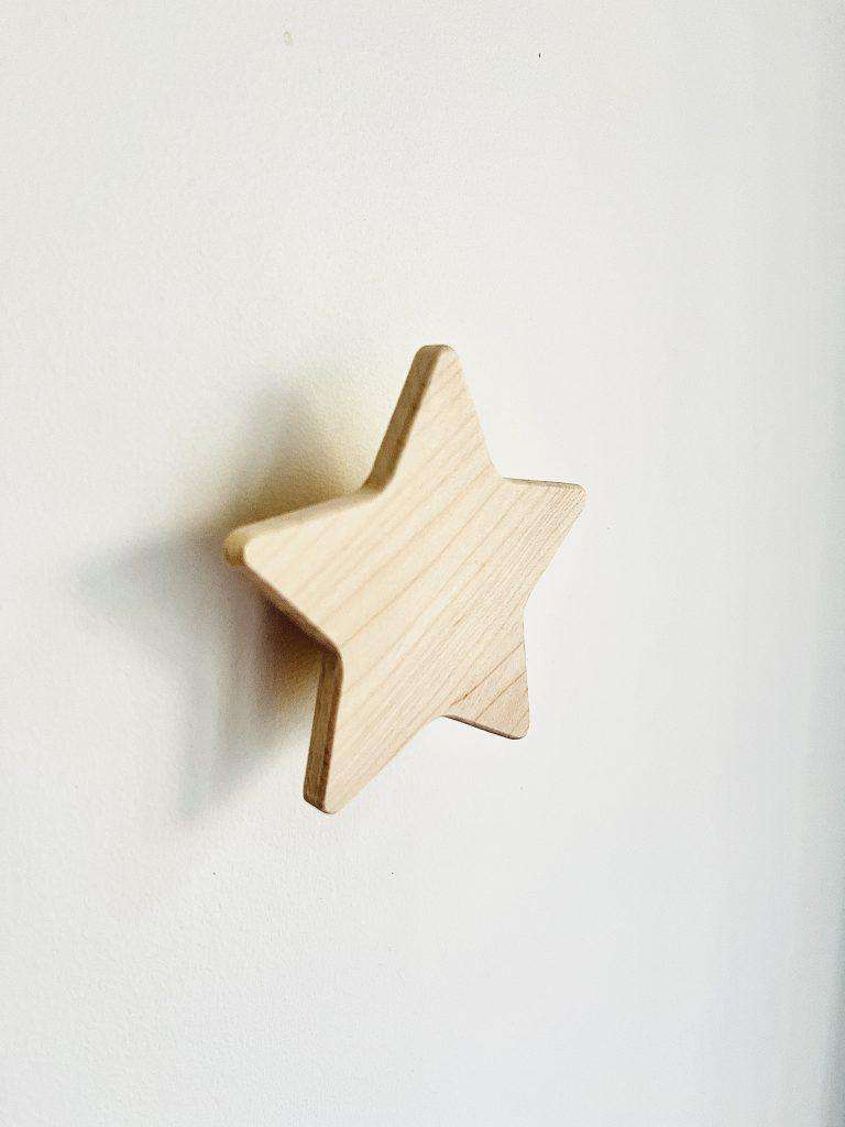 Houten wandhaak ster